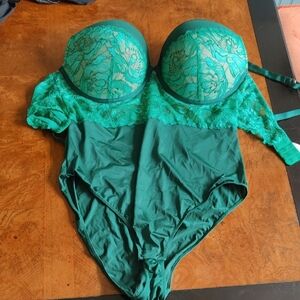 Green Lace Women's Bodysuit